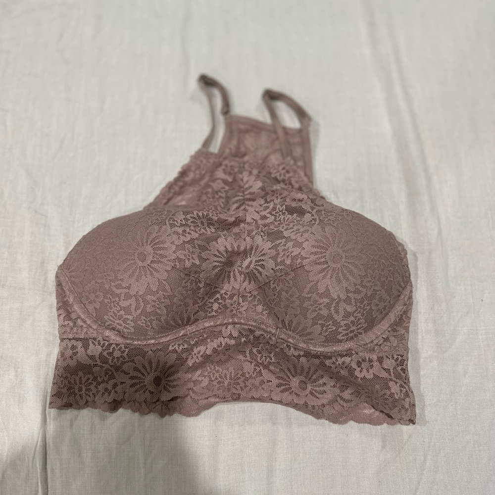PINK Victoria's Secret Mauve Lace Bralette